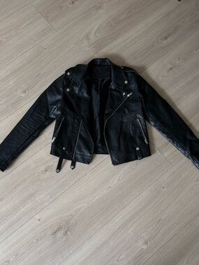 Classic Black Faux Leather Moto Jacket - Womens Biker Style